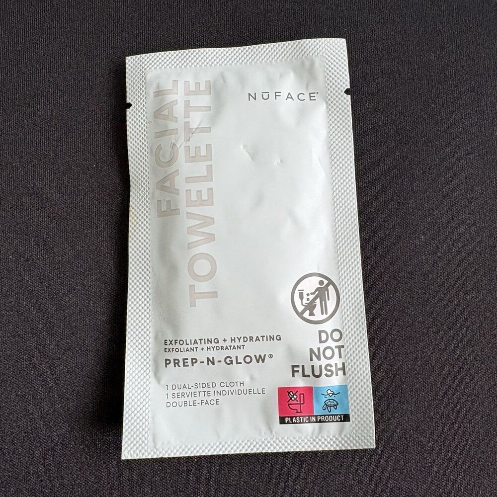 NuFACE Prep-N-Glow Facial Towelettes 15 Count Individually Sealed Exfoliating